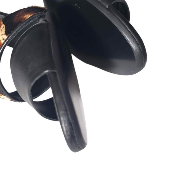 Sandro Paris Alessia Heels Brown Leather Caged Gladiator Animal Print Size 37 6 - Picture 12 of 16